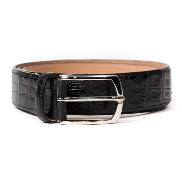 Simonnot-Godard Belt Made Of Black Crocodile Leather - Handcrafted