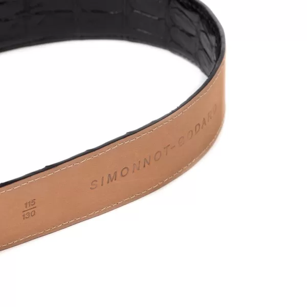 Simonnot-Godard Belt Made Of Black Crocodile Leather - Handcrafted