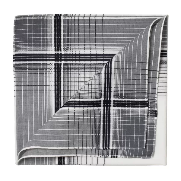 Simonnot-Godard Black And White Patterned Cotton Pocket Square