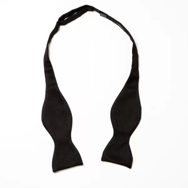 Cesare Attolini Black Bow Tie Made Of Pure Silk