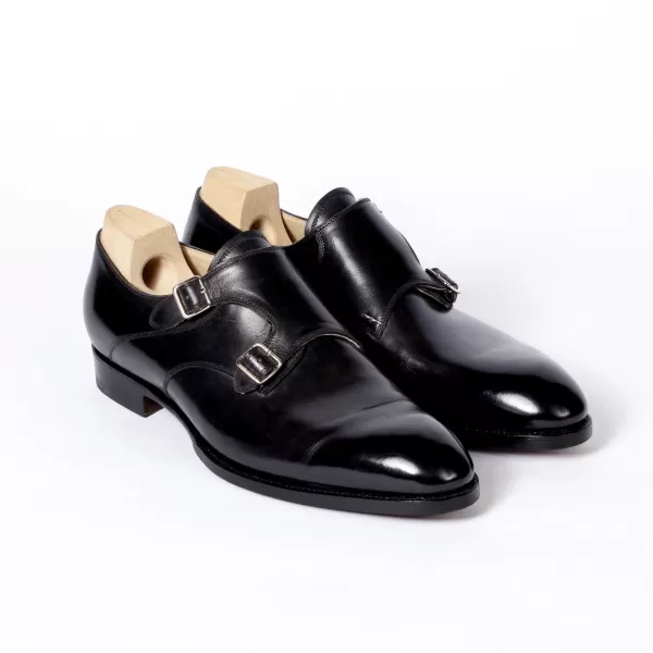 Saint Crispin's Black Double Monk Made Of Calfskin