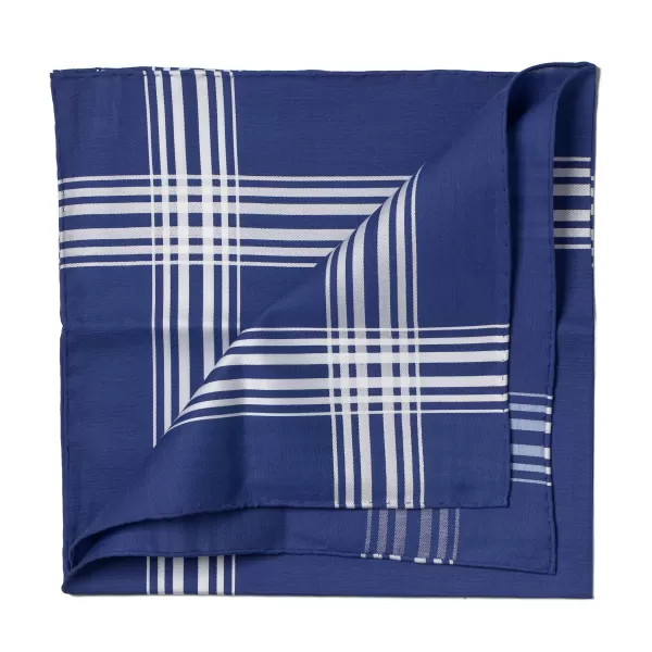 Simonnot-Godard Blue Patterned Cotton Handkerchief