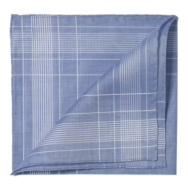 Simonnot-Godard Blue Patterned Cotton Handkerchief