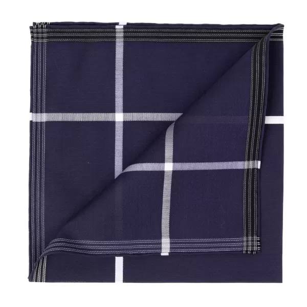 Simonnot-Godard Blue Patterned Handkerchief "Socotra" Made Of Fine Cotton - Hand-Rolle