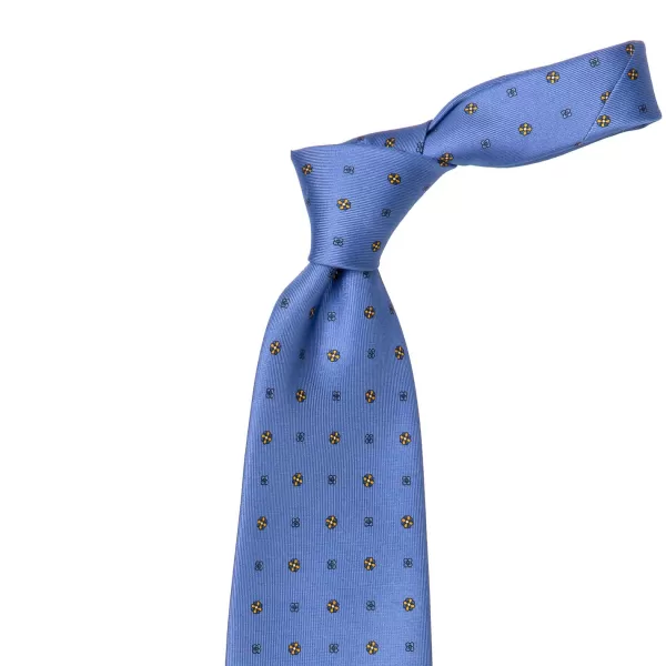 E. Marinella Blue Patterned Silk Tie
