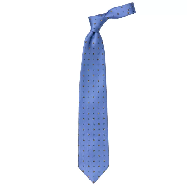 E. Marinella Blue Patterned Silk Tie