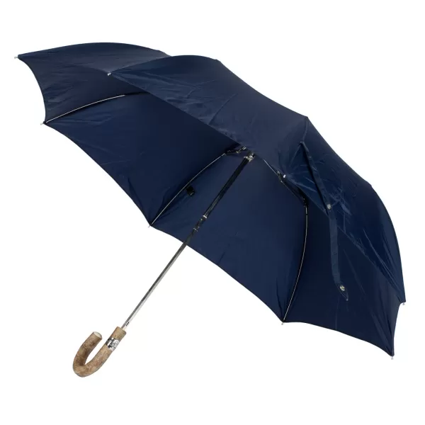 Maglia Blue Telescopic Umbrella With Wooden Handle