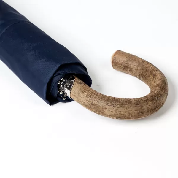 Maglia Blue Telescopic Umbrella With Wooden Handle