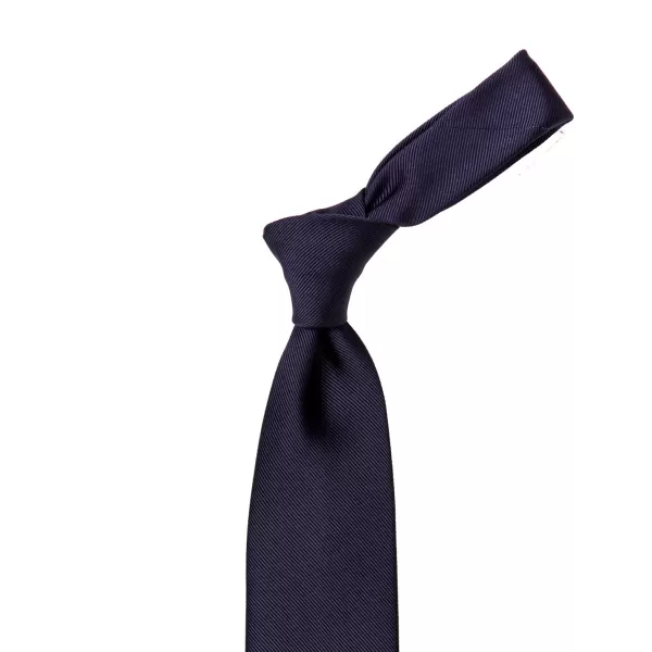 Cesare Attolini Blue Tie "Twill Diagonale" Made Of Pure Silk - Hand Rolled