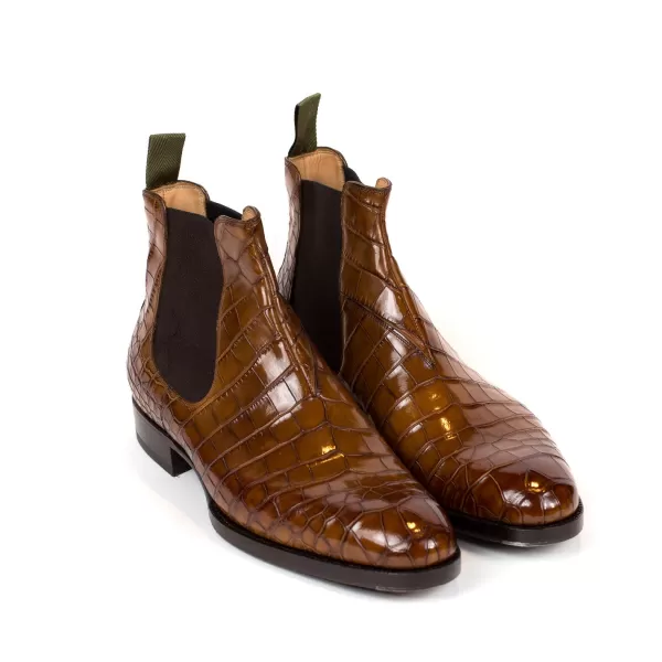 Saint Crispin's Boot "Chelsea" Made Of Crocodile Leather - Purely Handcrafted