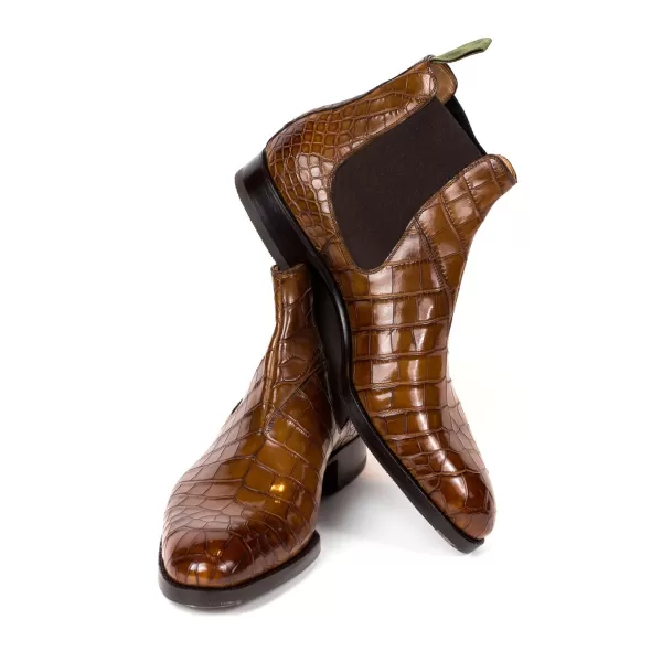 Saint Crispin's Boot "Chelsea" Made Of Crocodile Leather - Purely Handcrafted
