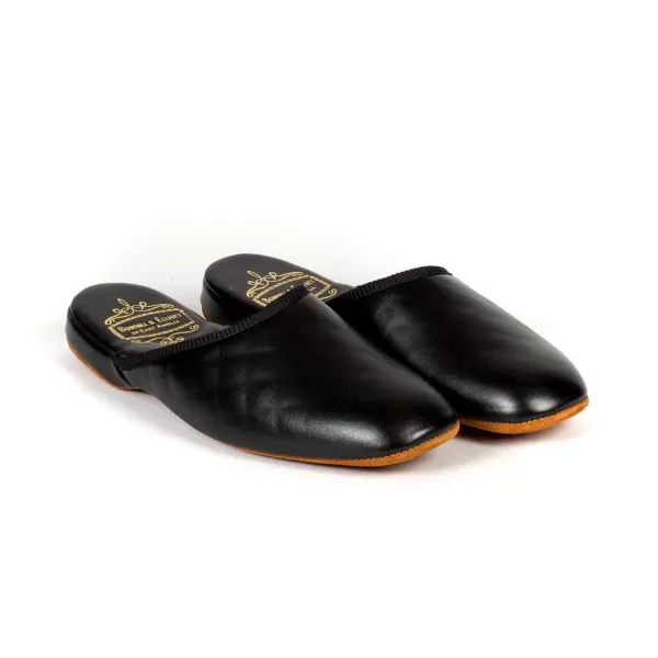 Bowhill u0026 Elliott Bowhill & Elliot X Mj: Black Slipper Made Of Calfskin