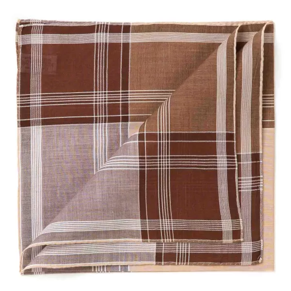 Simonnot-Godard Brown Handkerchief "Arlequin" Made Of Pure Cotton