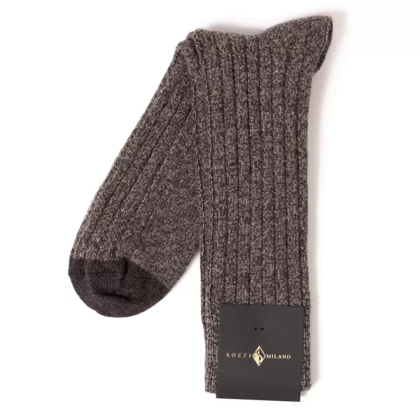 Sozzi Brown Mottled Stocking "Sporting" From A Cashmere Blend