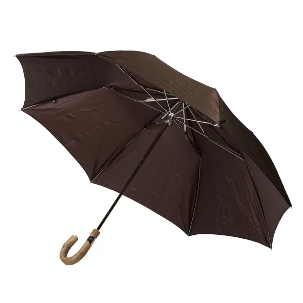Maglia Brown Telescopic Umbrella With Wooden Handle
