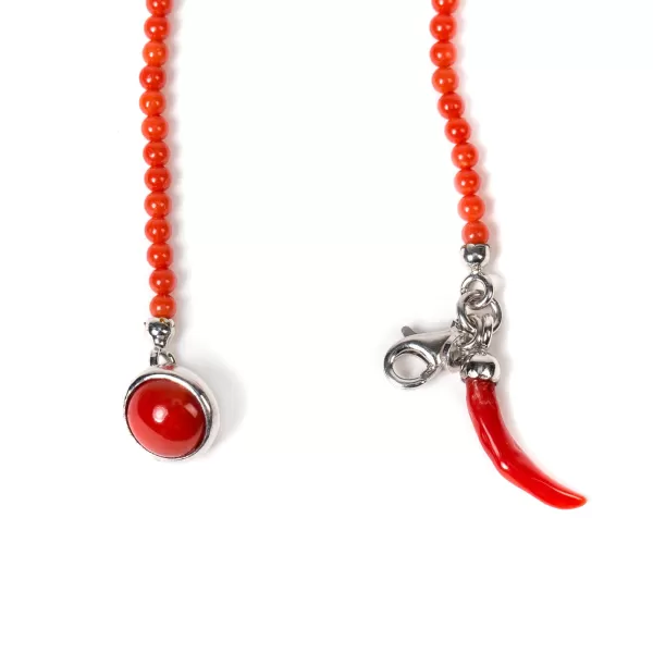 Barbarulo Napoli Buttonhole Chain "Stile Galante"" Made Of Coral - Purely Handcrafted