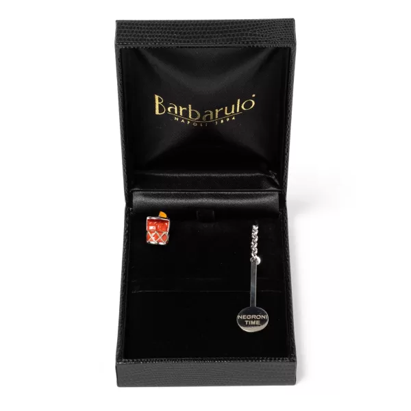 Barbarulo Napoli Buttonhole Necklace "Negroni" In Sterling Silver - Handmade