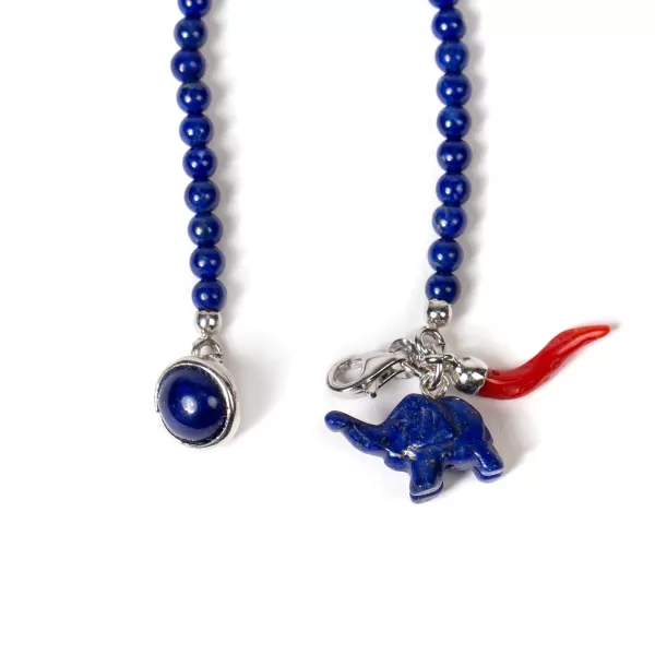 Barbarulo Napoli Buttonhole Necklace "Stile Galante" In Lapis Lazuli - Purely Handcraft