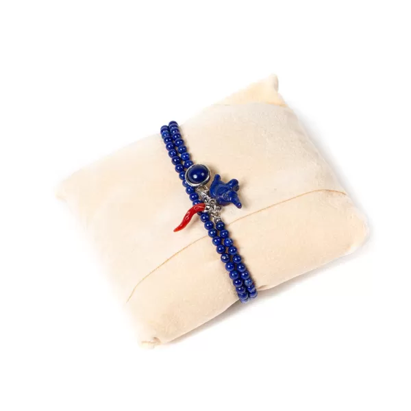 Barbarulo Napoli Buttonhole Necklace "Stile Galante" In Lapis Lazuli - Purely Handcraft