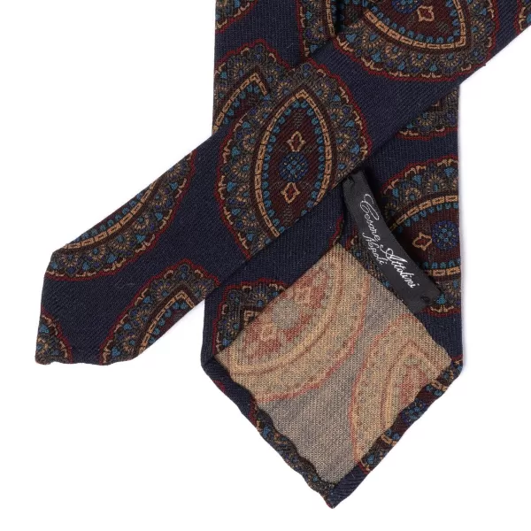 Cesare Attolini Ca Archivio Storico: Tie "Grandi Medaglioni" In Pure Wool - Handrolled