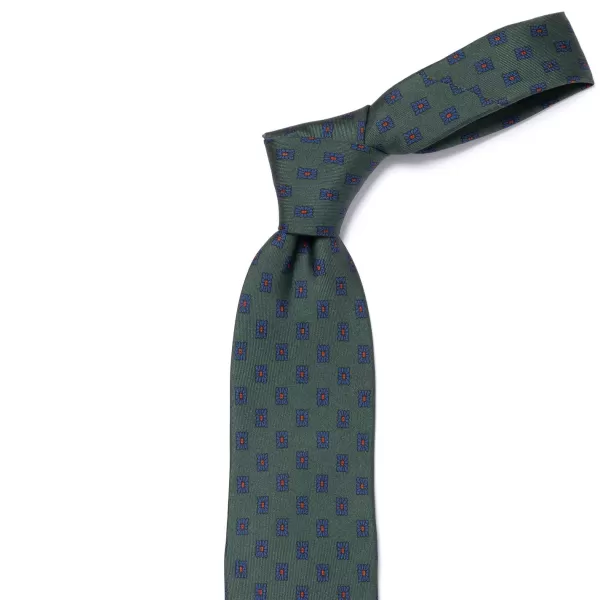Cesare Attolini Ca Archivio Storico: Tie "Medaglione Quadretto" In Pure Silk - Handrol