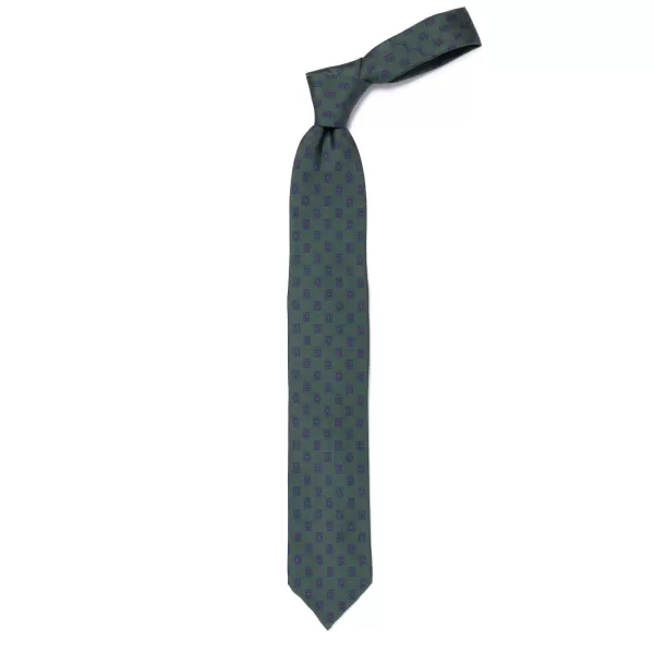 Cesare Attolini Ca Archivio Storico: Tie "Medaglione Quadretto" In Pure Silk - Handrol