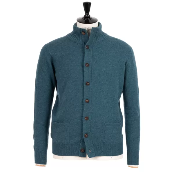 William Lockie Cardigan "Lakeland Turtle" In 2 Ply Geelong Lambswool