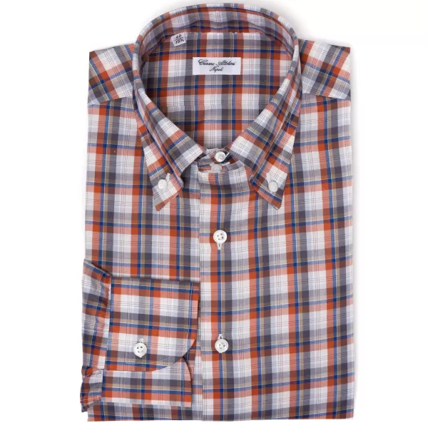 Cesare Attolini Checked Shirt "Lusso Sportivo" In A Cotton Twill From Carlo Riva - Col
