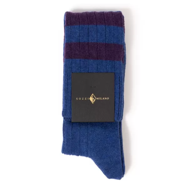 Sozzi College Stripe Knee Socks Made From A Cashmere Blend