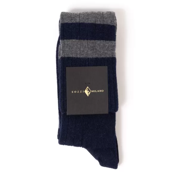 Sozzi College Stripe Knee Socks Made From A Cashmere Blend