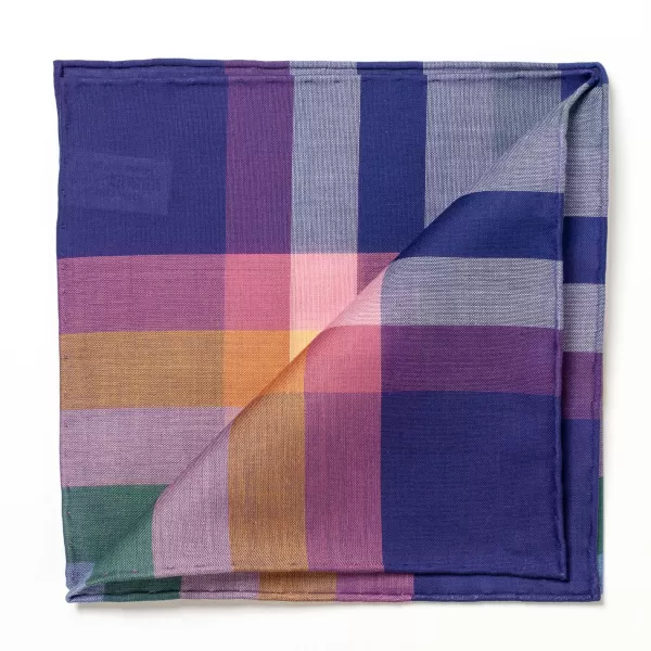Simonnot-Godard Colorful Patterned Cotton Pocket Square "Aspen"