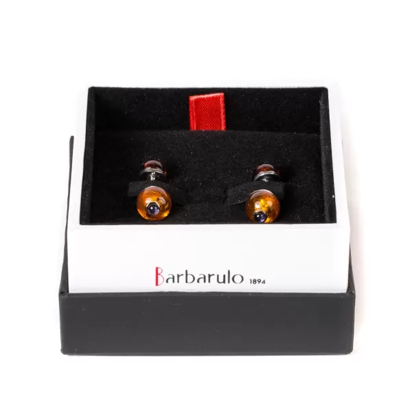 Barbarulo Napoli Cufflinks "Amber" Made Of Sterling Silver - Purely Handcrafted