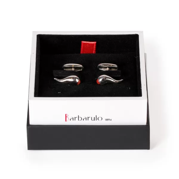 Barbarulo Napoli Cufflinks "Cornetto Napoli" Made Of Sterling Silver - Purely Handcraft