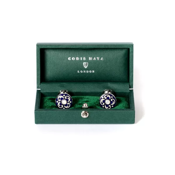 Codis Maya Cufflinks "Navy Persian"