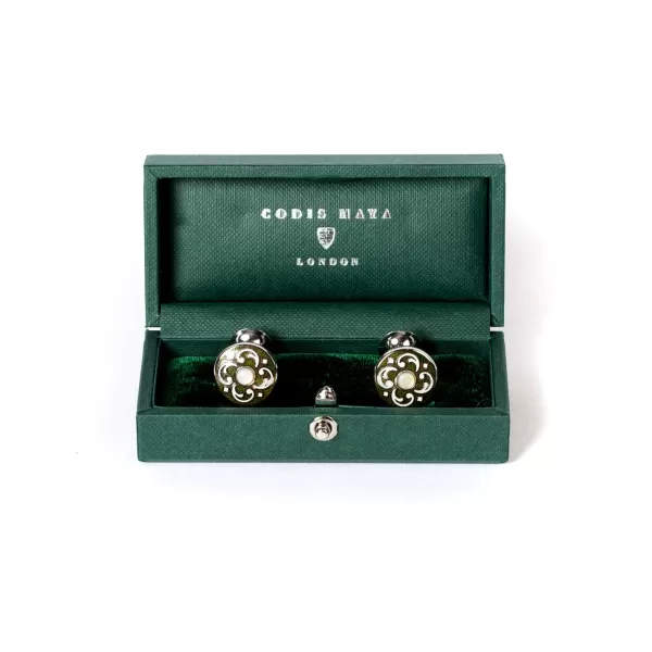 Codis Maya Cufflinks "Olive Persian"