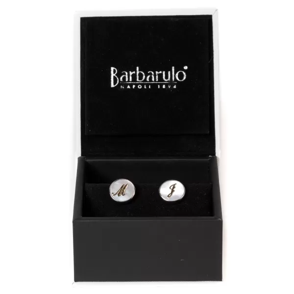 Barbarulo Napoli Cufflinks "Personal Initials" Made Of Sterling Silver - Purely Handcra