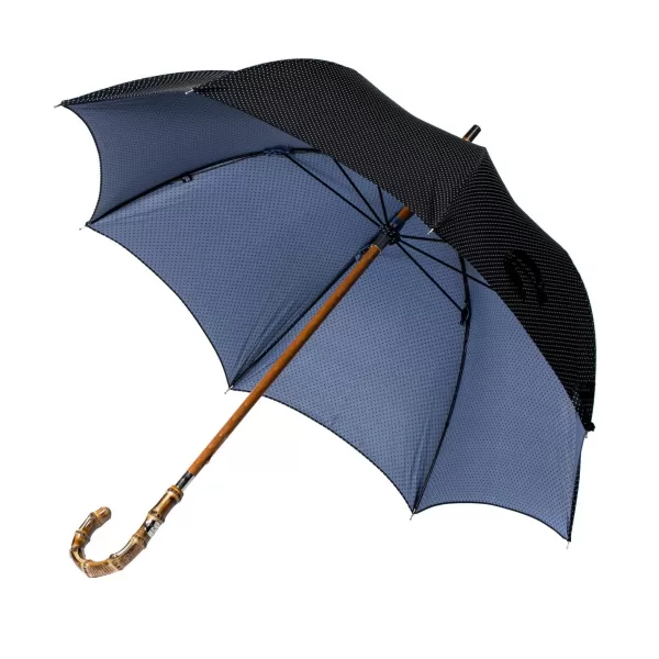 Maglia Dark Blue Dotted Umbrella "Traveller" With Bamboo Handle