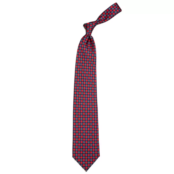 E. Marinella Dark Blue Patterned Silk Tie