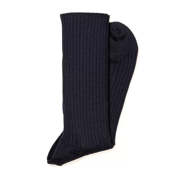Sozzi Dark Blue Ribbed Stockings