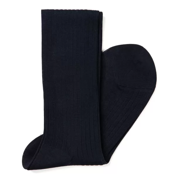 Sozzi Dark Blue Stockings "Fil D'Ecosse" Made Of Cotton