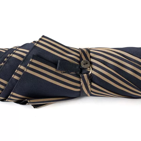 Maglia Dark Blue Striped Umbrella With Handle Made Of Walnut