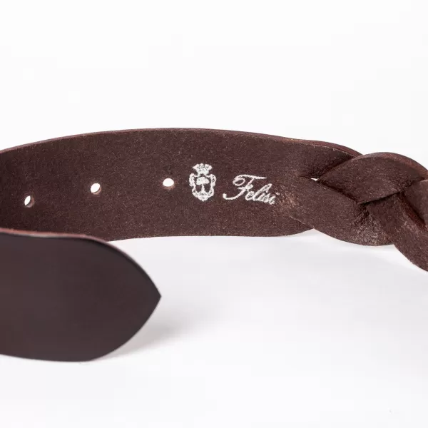 Felisi Dark Brown Braided Belt Made Of Saddle Leather