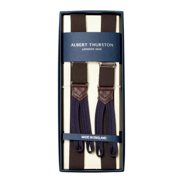 Albert Thurston Dark Brown Elastic Suspender To Button