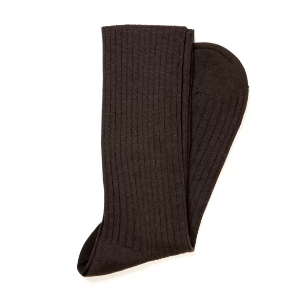 Sozzi Dark Brown Ribbed Stockings
