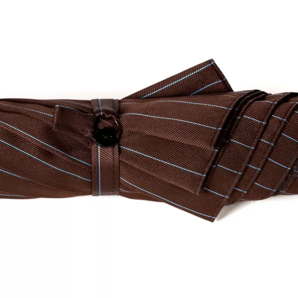 Maglia Dark Brown Striped Umbrella "Traveler" With Bamboo Handle