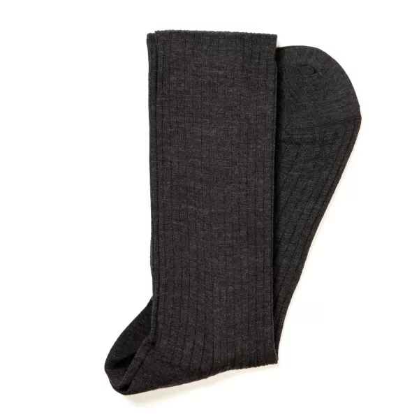 Sozzi Dark Gray Ribbed Stockings