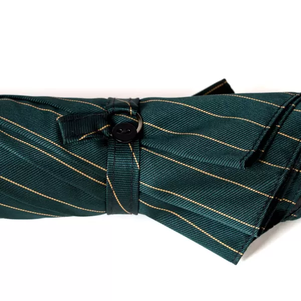 Maglia Dark Green Striped Umbrella "Traveler" With Bamboo Handle
