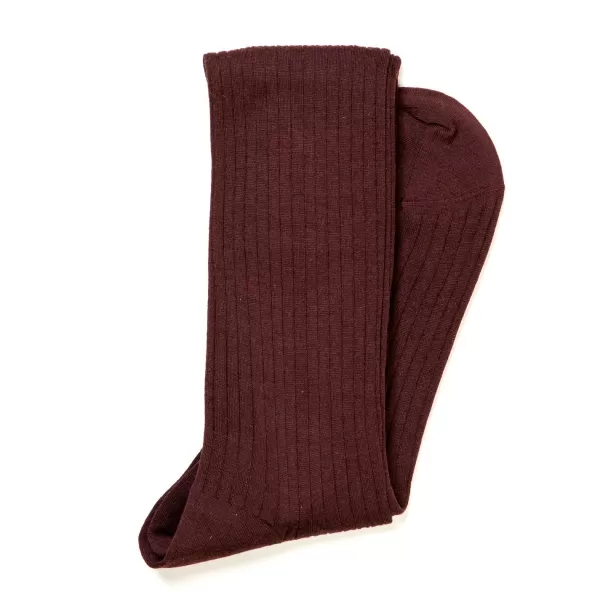 Sozzi Dark Red Ribbed Stockings