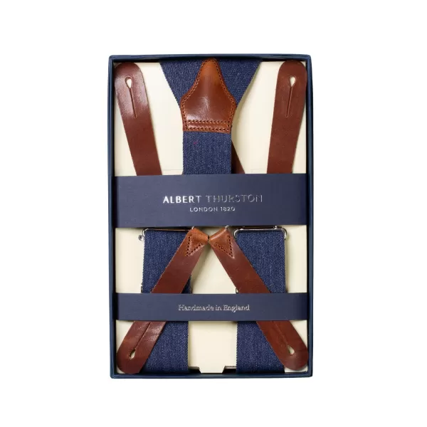 Albert Thurston Denim-Blue Suspenders "Gangs Of New York" To Button