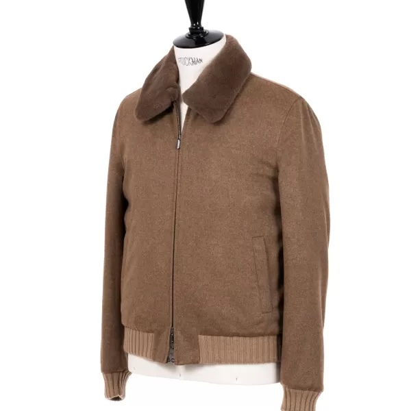 Cesare Attolini Down Jacket "Bomber Di Lusso" In Pure Cashmere - Handmade